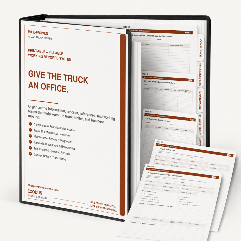 Mile-Proven In-Cab Truck Binder